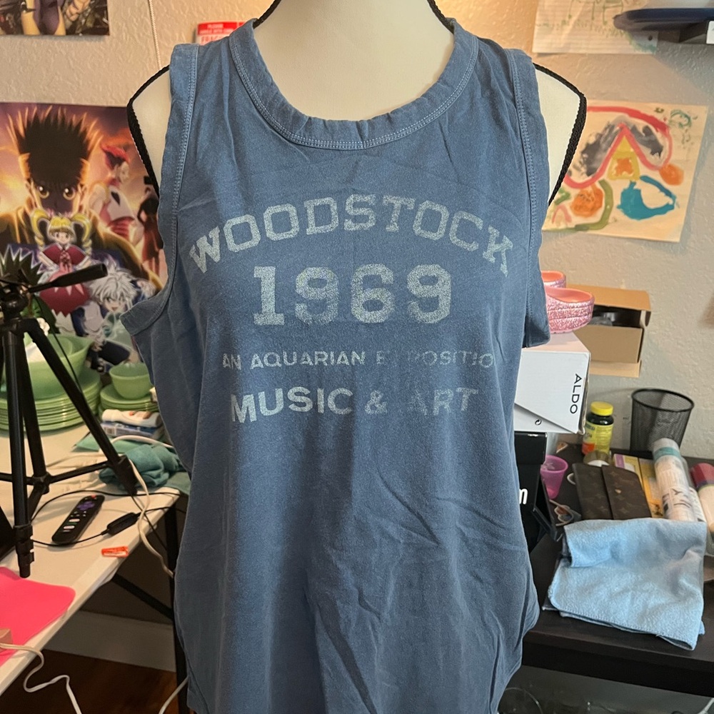 Lucky Brand Blue Woodstock 1969 Tank Top